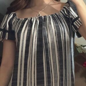 Xhilaration (Size S, Excellent Used Condition, Blue/White Vertical Stripes)